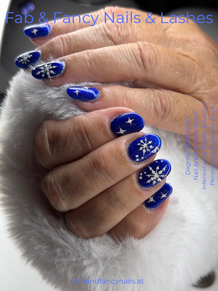 Deep Blue Winter Nails