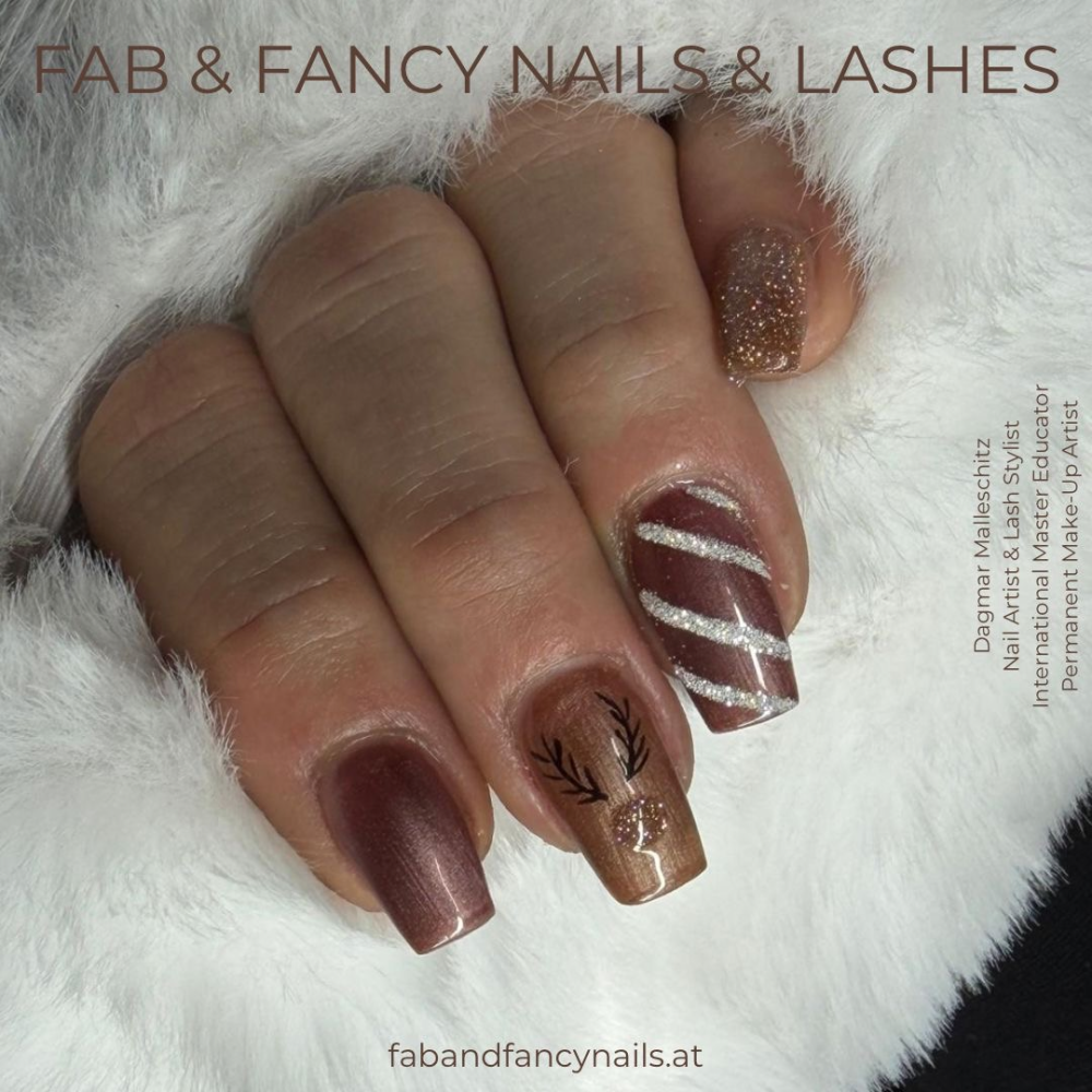 Warm Brown Winter Nails
